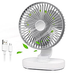 Ventilateur de Bureau Oscillant, Ventilateur de Table Rechargeable avec Flux d'air Puissant Fonctionnement Silencieux Vitesse du Ventilateur de Refroidissement Portable Tête Rotative Réglable pour le Bureau à Domicile