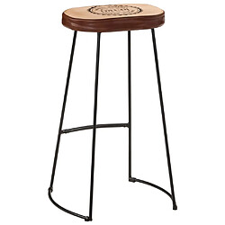 Acheter vidaXL Tabourets de bar lot de 2 marron foncé 44x37,5x78 cm