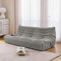 SoftEva Togo gris clair canapé trois places sans assemblage, mousse double confort, soutien ergonomique du corps entier