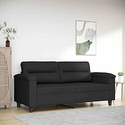 Maison Chic Canapé à 2 places,Sofa de Salon,Canapé droit Noir 140 cm Tissu microfibre -GKD552733