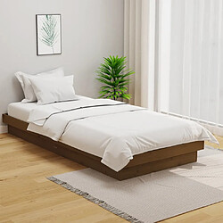 vidaXL Cadre de lit sans matelas marron miel bois massif 100x200 cm