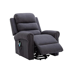 Avis Vente-Unique Fauteuil massant en tissu avec releveur électrique - Gris anthracite - LOVARI