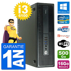 PC HP ProDesk 600 G2 SFF Intel i3-6100 RAM 16Go Disque Dur 500Go Windows 10 Wifi - Occasion