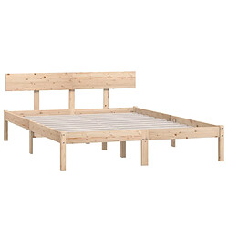 Avis Maison Chic Lit adulte - Lit simple Cadre de lit,Structure du lit Contemporain Bois de pin massif 140x200 cm -MN47977