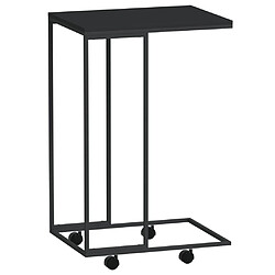 Maison Chic Table d'appoint | Table Basse avec roues Noir 40x30x63,5 cm Bois d'ingénierie -GKD71630