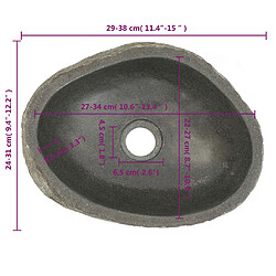 vidaXL Lavabo en pierre de rivière ovale (29-38)x(24-31) cm pas cher