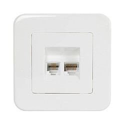 Ledkia Prise RJ45 Internet+ RJ11 Téléphone Classic Blanc