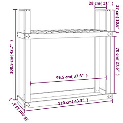 vidaXL Support pour bois de chauffage 110x35x108,5 cm Bois de pin pas cher