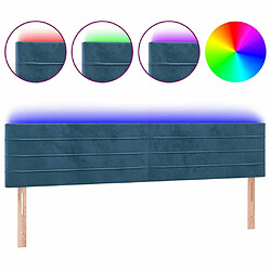 Maison Chic Tête de lit scandinave à LED,meuble de chambre Bleu foncé 160x5x78/88 cm Velours -MN35279