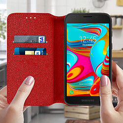 Avis Avizar Housse Samsung Galaxy A2 Core Étui Folio Portefeuille Fonction Support Rouge