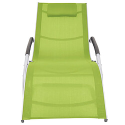 Maison Chic Chaise longue avec oreiller | Bain de soleil Relax | Transat Aluminium et textilène Vert -GKD94453