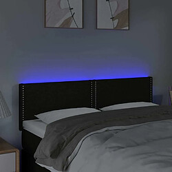 Avis Maison Chic Tête de lit moderne à LED lumineuse pour chambre - Décoration de lit Noir 144x5x78/88 cm Tissu -MN43450