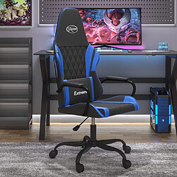 Maison Chic Chaise de jeu, Chaise gaming de massage, Fauteuil gamer d'ordinateur,Chaise de Bureau Noir et bleu Similicuir -GKD49657