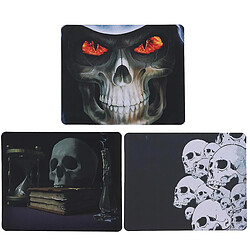 Universal 1 Set 3 PCS Halloween Skull Match Pads Mouse Taft épaissis de tapis de glissement épaissis (noir)