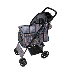 Monstershop Poussette pour Animal de Compagnie et Sac Caddy – Tartan Bleu