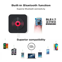 Acheter Wewoo Lecteur DVD portable CD Bluetooth 4.2 + EDR à montage mural avec télécommande, support FM (noir)