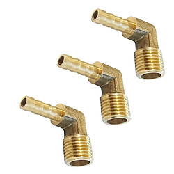 Acheter 3x 1/4 bsp à 6mm en laiton, coude mâle à 90 degrés, raccord cannelé pour tuyau de vidange