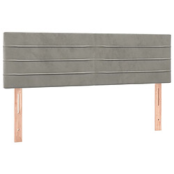 Acheter Maison Chic Tête de lit scandinave à LED,meuble de chambre Gris clair 144x5x78/88 cm Velours -MN43265