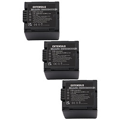 Vhbw EXTENSILO 3x Batteries compatible avec Panasonic NV-GS17, NV-GS180, NV-GS200, NV-GS17EG appareil photo, reflex numérique (2500mAh, 7,4V, Li-ion)