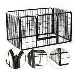 Acheter Homcom Luxe parc enclos acier 125L x 80l x 70H cm 4 panneaux et 1 porte pour chiens noir