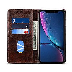 Wewoo Housse Coque Pour iPhone XR Baroque Etui à rabat horizontal simpleavec porte-cartes et brun foncé pas cher