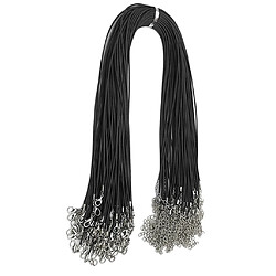 Acheter 100 Chaîne De Cordon Collier Ciré Avec Fermoir Pince De Homard Bijoux Bricolage Noir