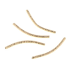 4pcs perles de tube de nouille en cuivre incurvées résultats de bijoux artisanat or 2 × 30mm pas cher