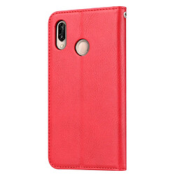 Wewoo Housse Coque Étui en cuir à rabat horizontal Knead Skin Texture pour Huawei Y7 2019 / Y7 Prime 2019 / Y7 Pro 2019avec cadre photo et support et fentes cartes et portefeuille rouge