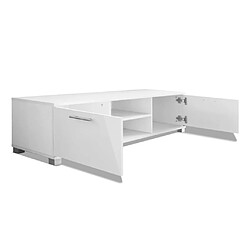 Avis vidaXL Meuble TV Blanc brillant 120x40,5x35 cm