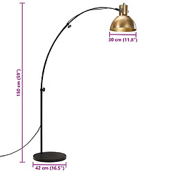 vidaXL Lampadaire 25 W laiton antique 150 cm E27 pas cher