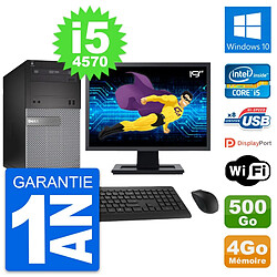 PC Tour Dell 3020 Ecran 19" Intel i5-4570 RAM 4Go Disque 500Go Windows 10 Wifi - Occasion