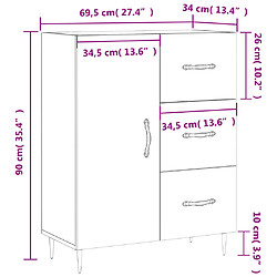 vidaXL Buffet noir 69,5x34x90 cm bois d'ingénierie pas cher