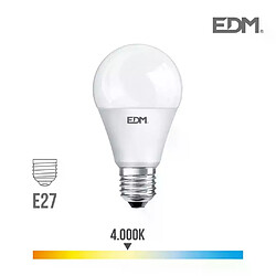 Edm Ampoule LED E27 7W Ronde A60 équivalent à 46W - Blanc Naturel 4000K