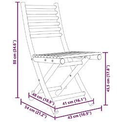 vidaXL Chaises pliables de jardin lot de 8 43x54x88 cm bambou pas cher