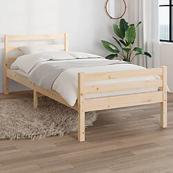 vidaXL Cadre de lit sans matelas bois massif 90x190 cm