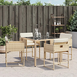 Avis vidaXL Chaises de jardin avec coussins lot de 4 beige résine tressée