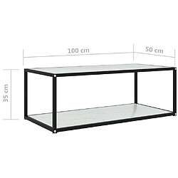 Acheter vidaXL Table basse Blanc 100x50x35 cm Verre trempé