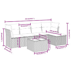 Avis vidaXL Salon de jardin avec coussins 6 pcs marron résine tressée