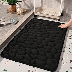 LUUCOZK Tapis de bain antidérapants absorbants à séchage rapide pour salle de bain - Noir-50 x 80cm 