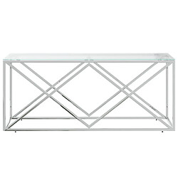 Avis Maison Chic Table basse,Table Console Table d'appoint, Table pour salon 110x45x45 cm acier inoxydable et verre -MN56610