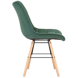 Avis Decoshop26 Chaise de salle à manger x1 style scandinave couture carrée en velours vert et pieds en bois 10_0002268