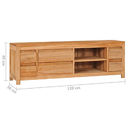 vidaXL Meuble TV 120 x 30 x 40 cm bois de teck massif pas cher