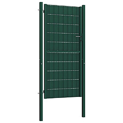 vidaXL Portail de clôture PVC et acier 100x164 cm Vert