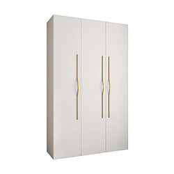 Abiks Meble Armoire à portes battantes Como 2 245,5/150/40 3 portes (blanc/doré)