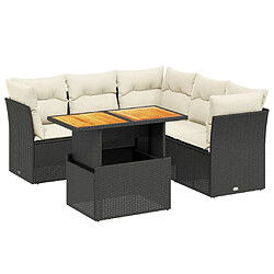 Maison Chic Ensemble de 5 Tables et chaises d'extérieur avec coussins,Salon de jardin noir résine tressée -GKD515556