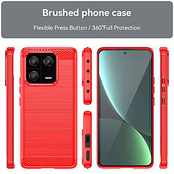 Htdmobiles Coque pour Xiaomi 13 Pro 5G - housse etui silicone gel carbone + verre trempe - ROUGE