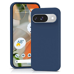 Htdmobiles Coque pour Google Pixel 9 et 9 Pro 5G - housse etui silicone gel fine + verre trempe - BLEU FONCE