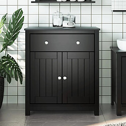 vidaXL Armoire de salle de bain BERG noir 69,5x34x80 cm pin massif