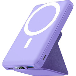 SANAG Batterie Externe Magnétique, Compatible Avec Magsafe, 10000Mah Power Bank Charge Rapide Pd 22.5W Avec Support Pliable, Affichage Led, Compatible Iphone 15/14/13/12/Pro/Pro (Violet)