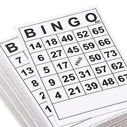 Cartes de Papier de Jeu de Bingo 1 Sur Simple 60 Feuilles Sans Répétition Conception Unique pas cher